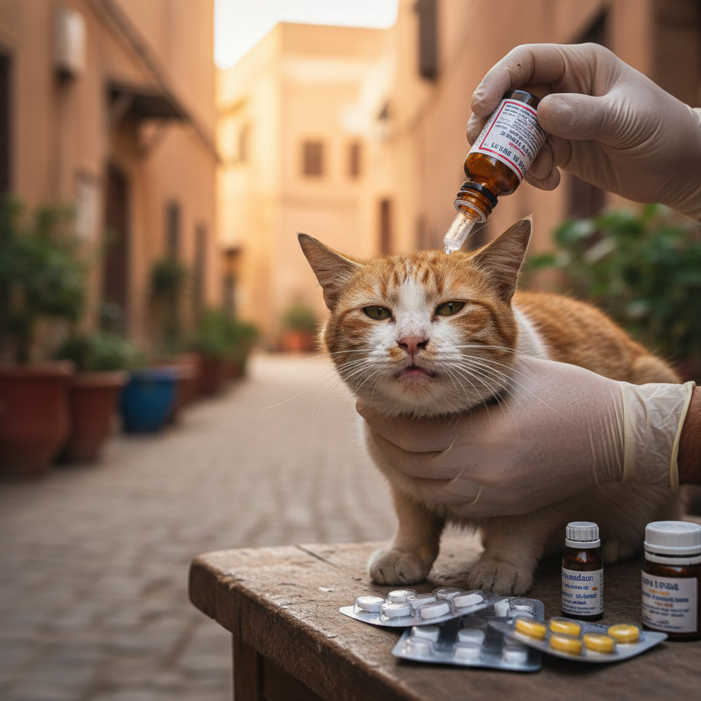 Un nouveau souffle de vie : Traitement des infections respiratoires chez les chats des rues marocains avec des médicaments de pharmacie locale