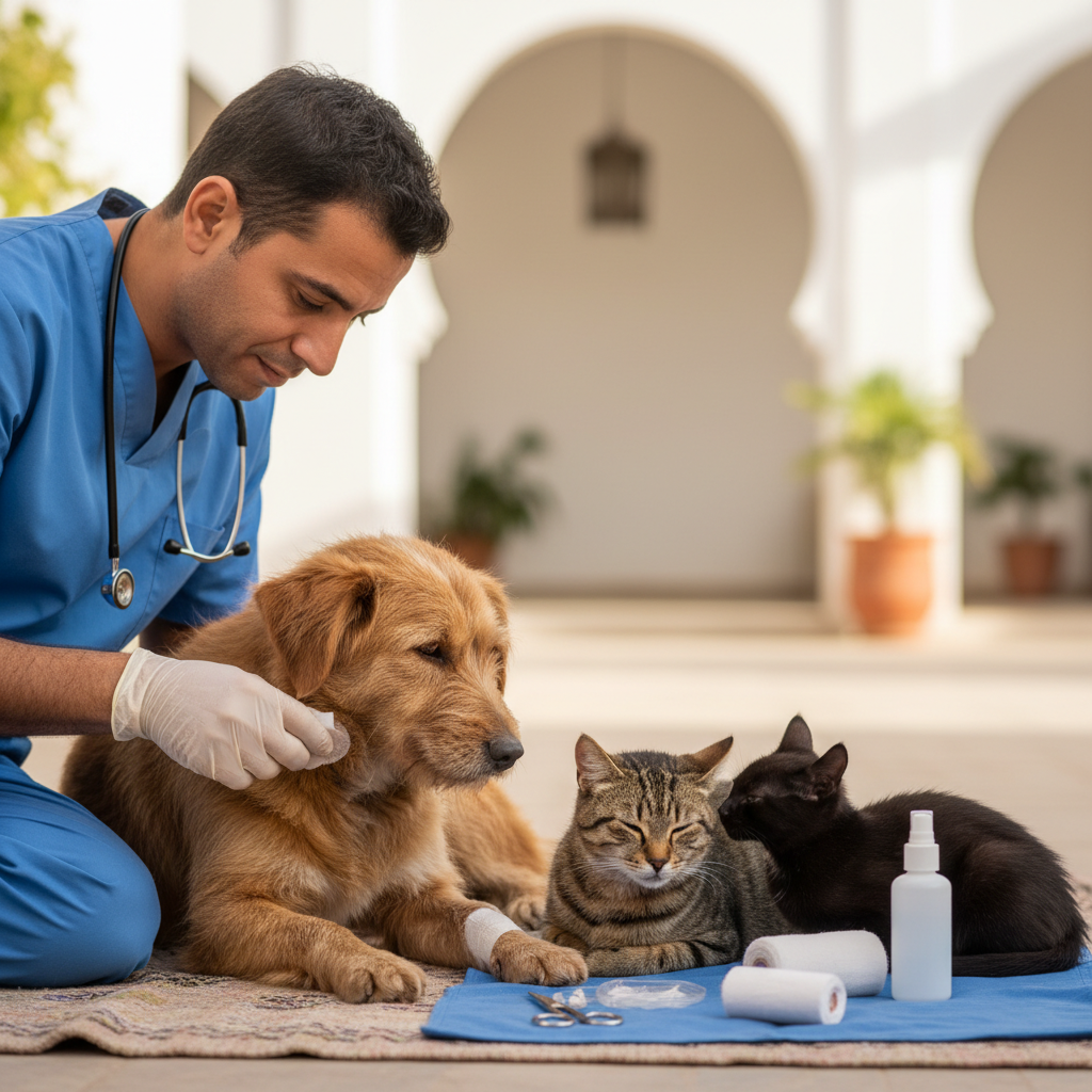 Guérir les Pattes, Sauver des Vies : Soins Essentiels des Plaies pour les Animaux Errants au Maroc