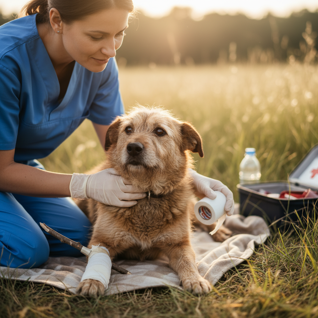Premiers Soins en Cas de Fracture chez les Chiens Errants : Stabilisation, Attelle, Transport et Rétablissement
