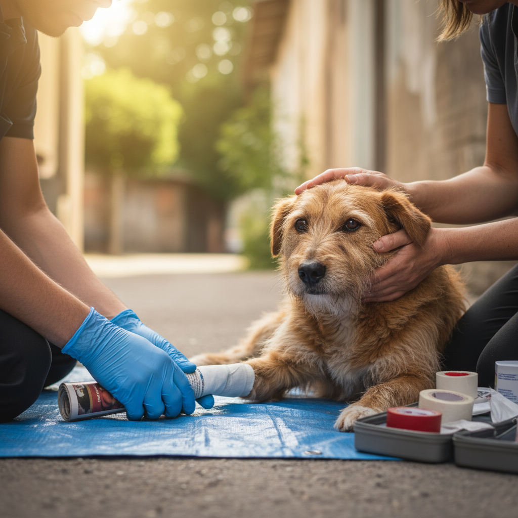 Premiers Secours en Cas de Fracture chez les Chiens Errants : Stabilisation, Attelle, Transport et Récupération